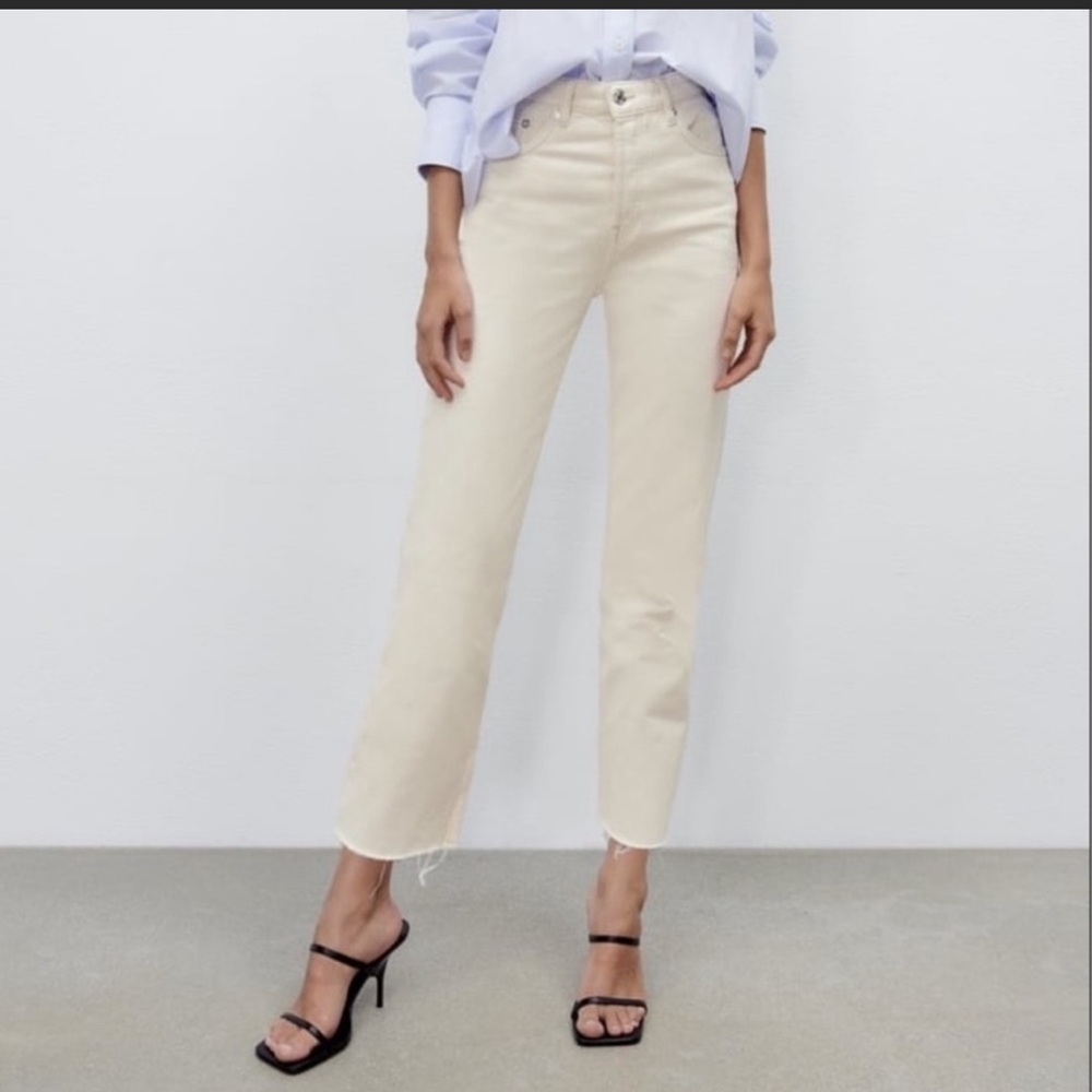 Zara high waisted straight jeans